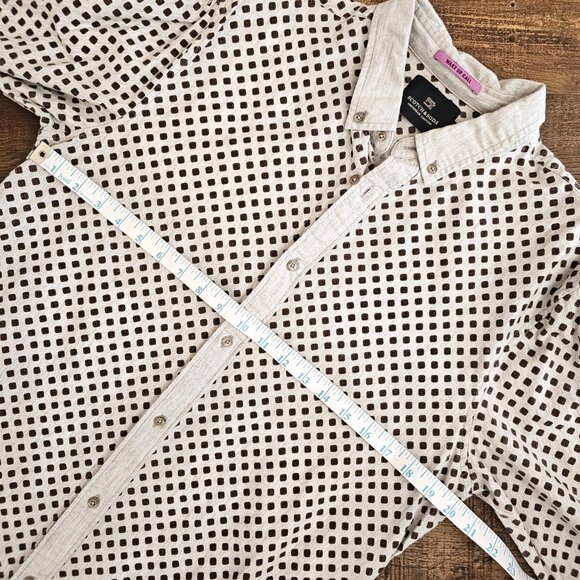 Scotch & Soda Block Print 100% Cotton Wake Up Call Regular Fit Button Up Shirt L - Picture 3 of 11